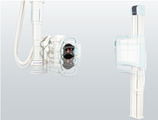 X線管装置がX線撮影スタンドと上下連動